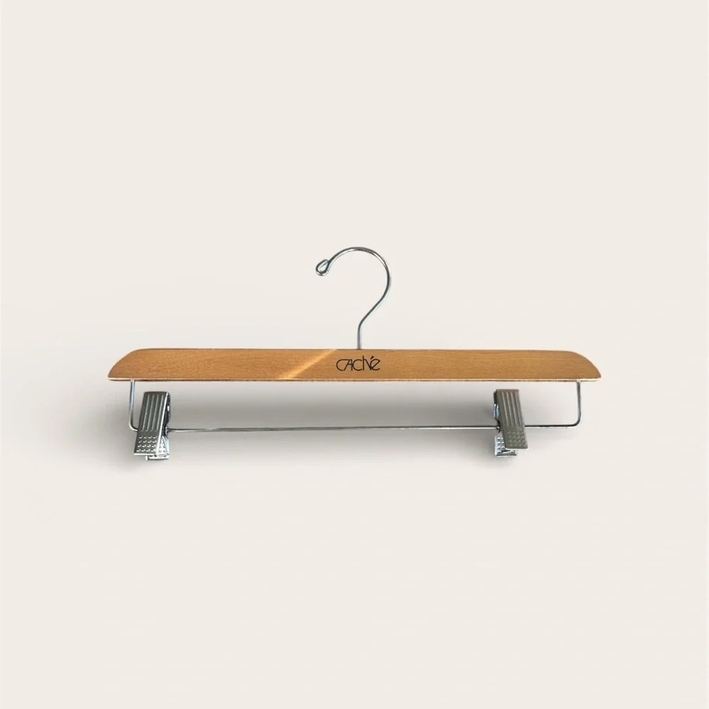 Cache Wooden Pants Hanger with Metal Clips - Set of 6